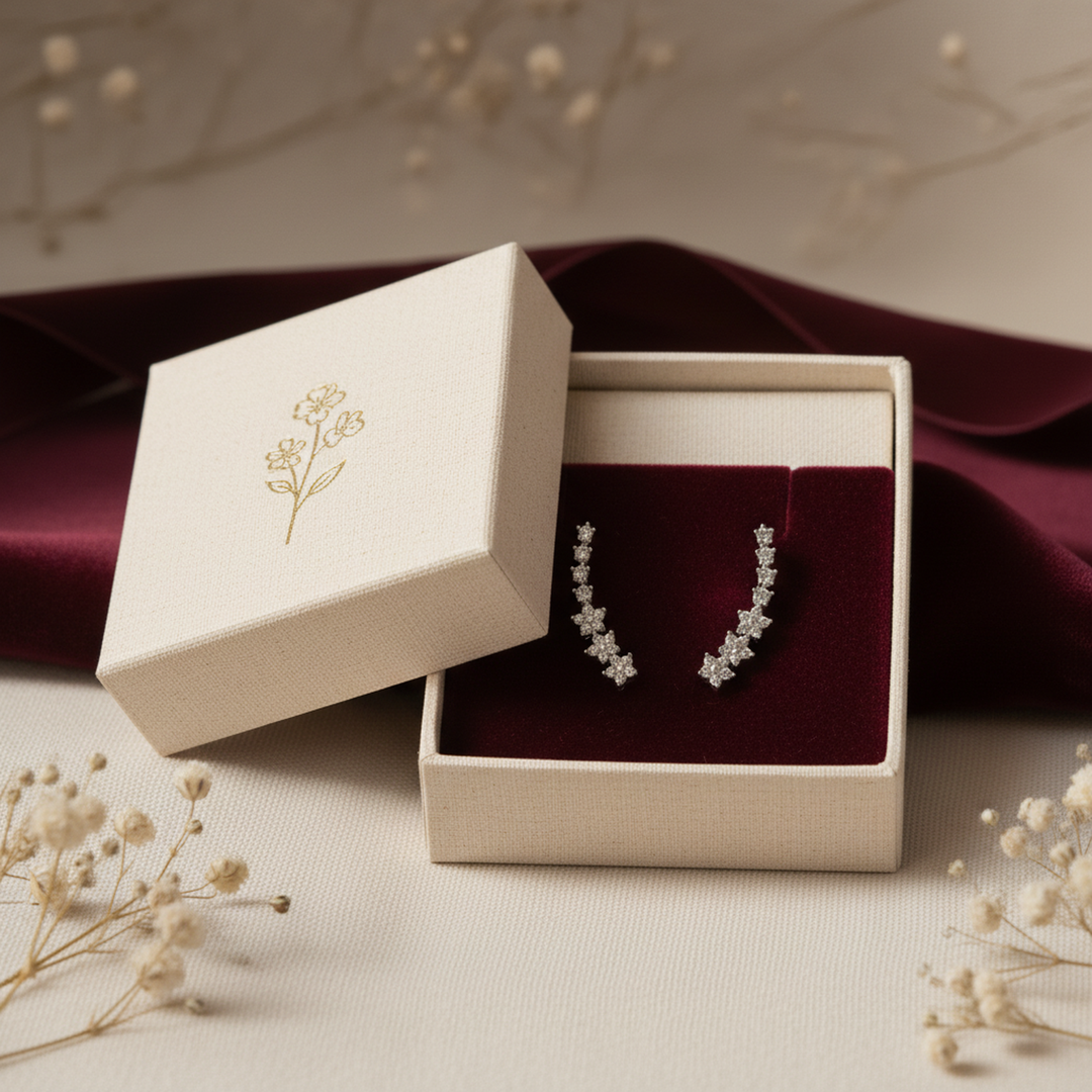 Elodie Crystal Ear Climber Earrings - 04 Packaging gift - Heart & Hazel crystal ear climber earrings