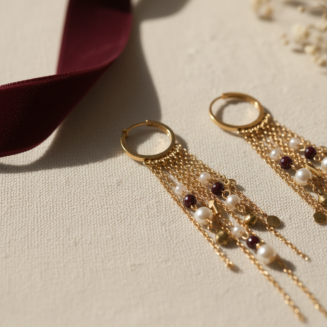 Isla Tassel Drop Earrings - 03 Macro detail - Heart & Hazel tassel drop earrings