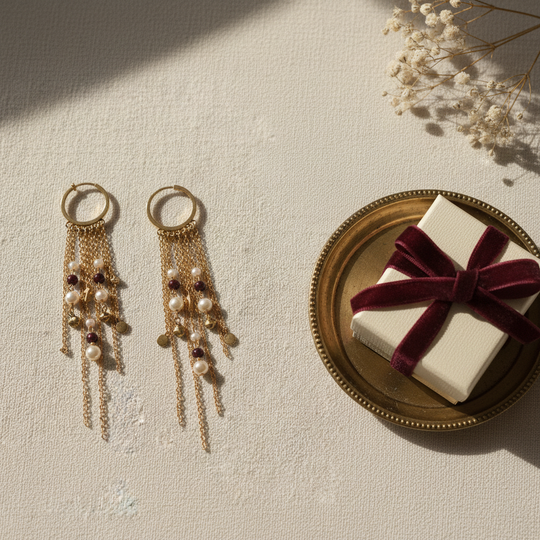Isla Tassel Drop Earrings - 05 Color and scale view - Heart & Hazel tassel drop earrings