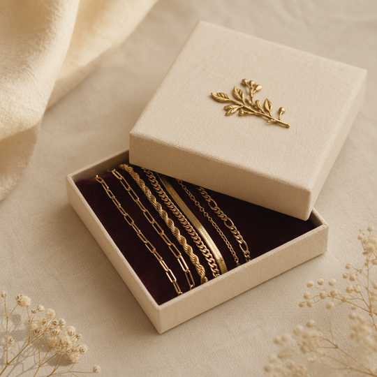 Liora Gold Bracelet Set - 04 Packaging gift - Heart & Hazel gold bracelet set