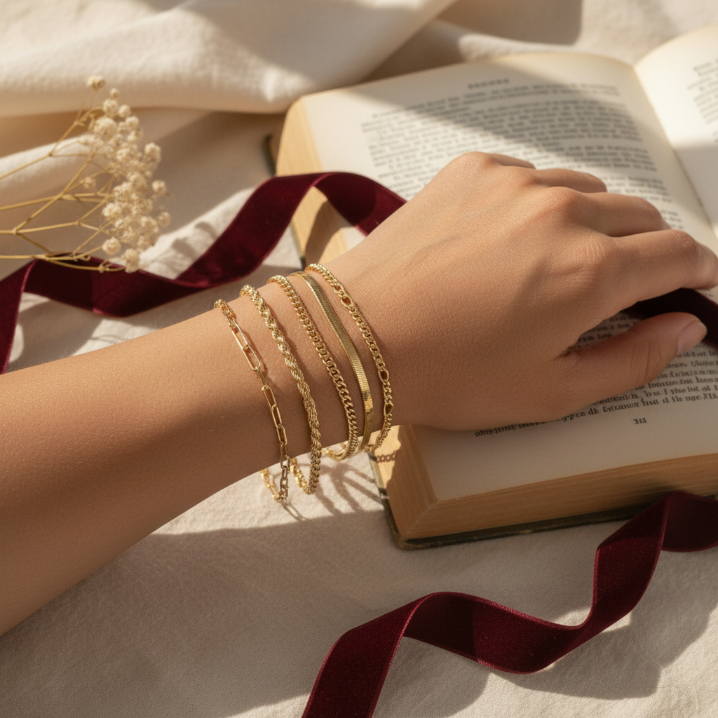 Liora Gold Bracelet Set - 06 Dream-life lifestyle - Heart & Hazel gold bracelet set