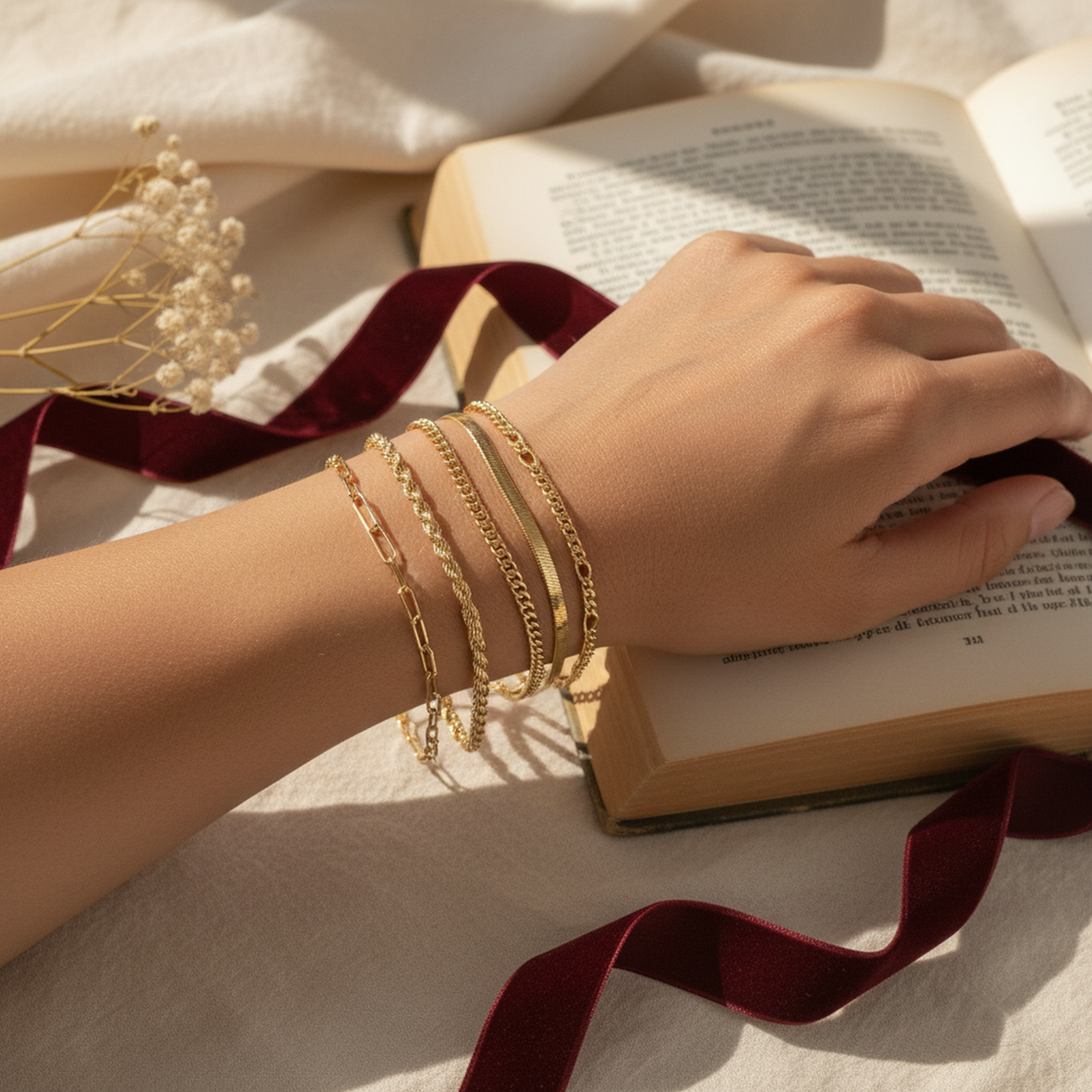 Liora Gold Bracelet Set - 06 Dream-life lifestyle - Heart & Hazel gold bracelet set