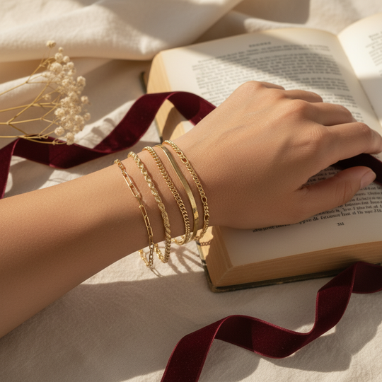 Liora Gold Bracelet Set - 06 Dream-life lifestyle - Heart & Hazel gold bracelet set