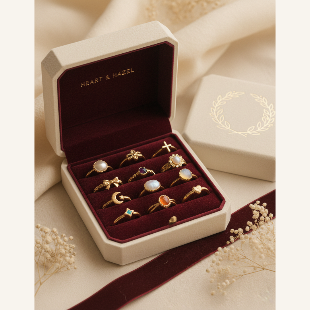 Rosalie Vintage Ring Set - 04 Packaging gift - Heart & Hazel vintage gold ring set