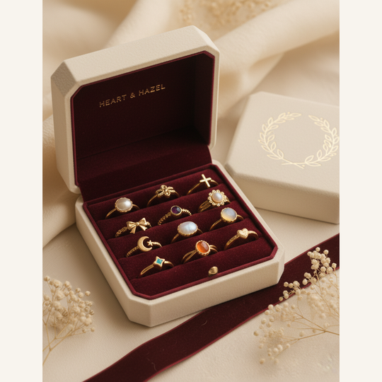Rosalie Vintage Ring Set - 04 Packaging gift - Heart & Hazel vintage gold ring set