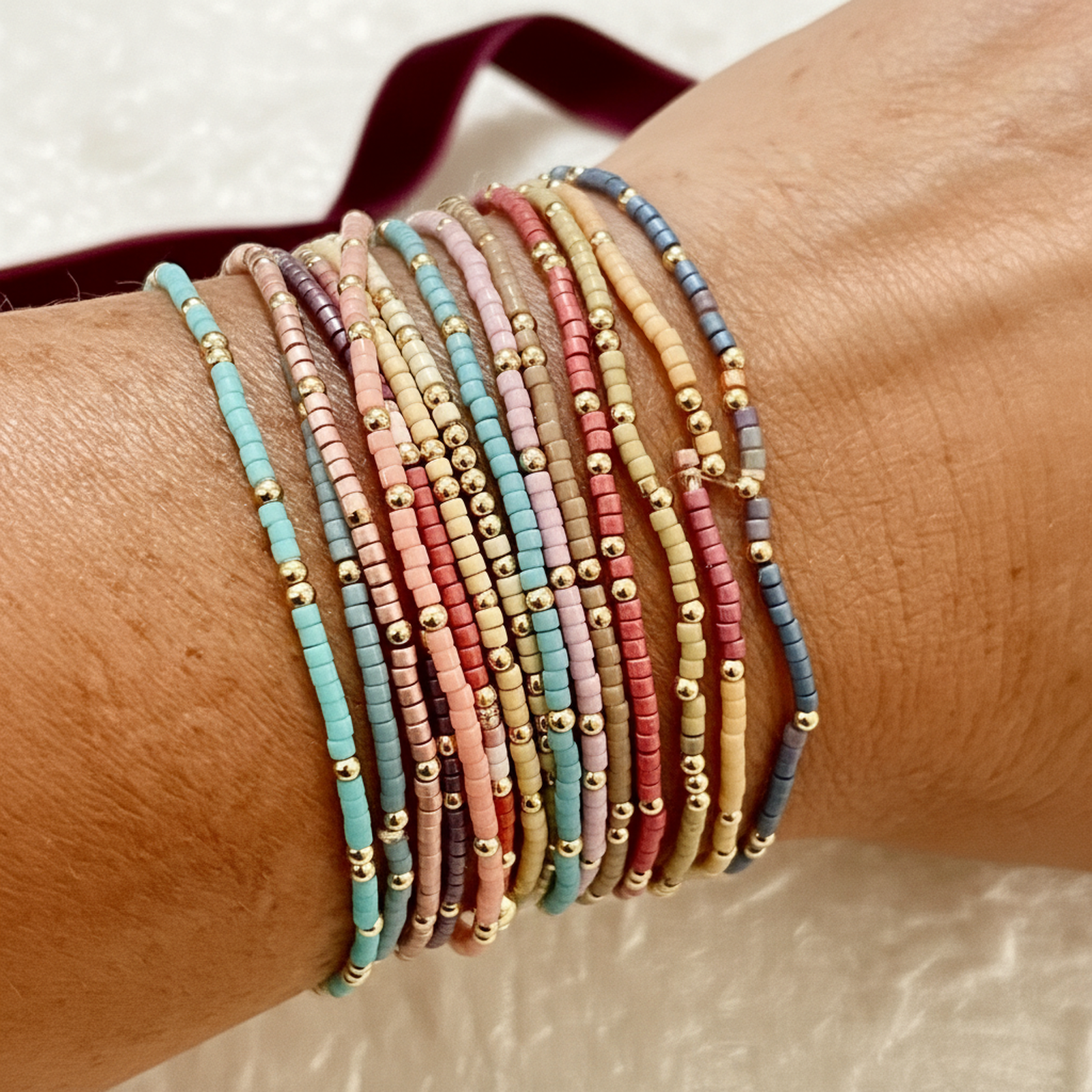Solana Bohemian Bracelet Set - 03 Macro detail - Heart & Hazel bohemian bracelet set